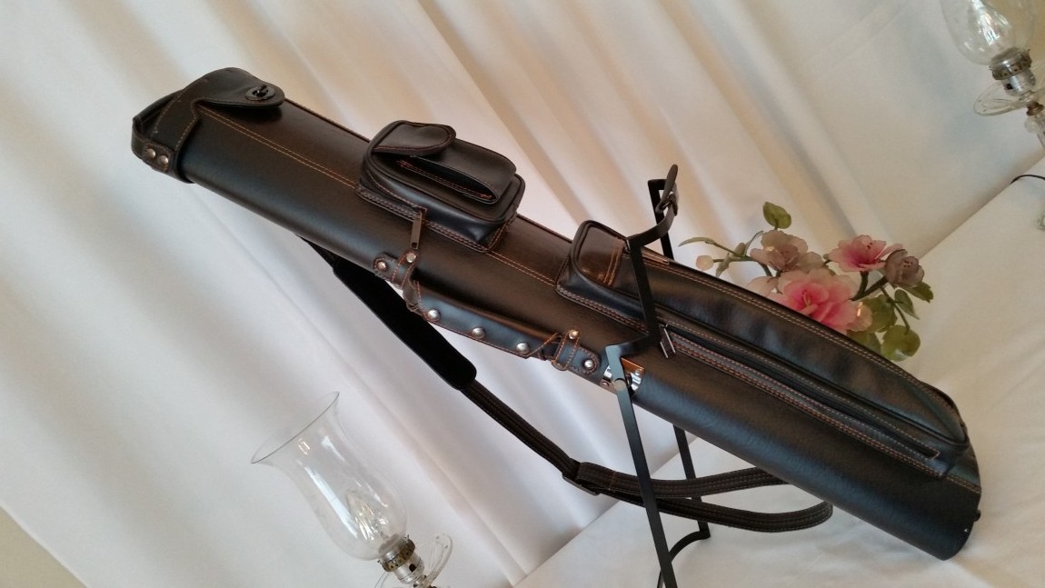 JJ 3 x 5 Cue Case For Sale. Self Standing With Spring Loaded Tubes.