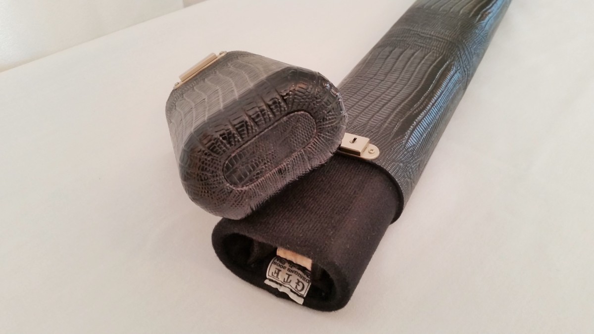 GTF Lizard Print Leather Pool Cue Case For Sale