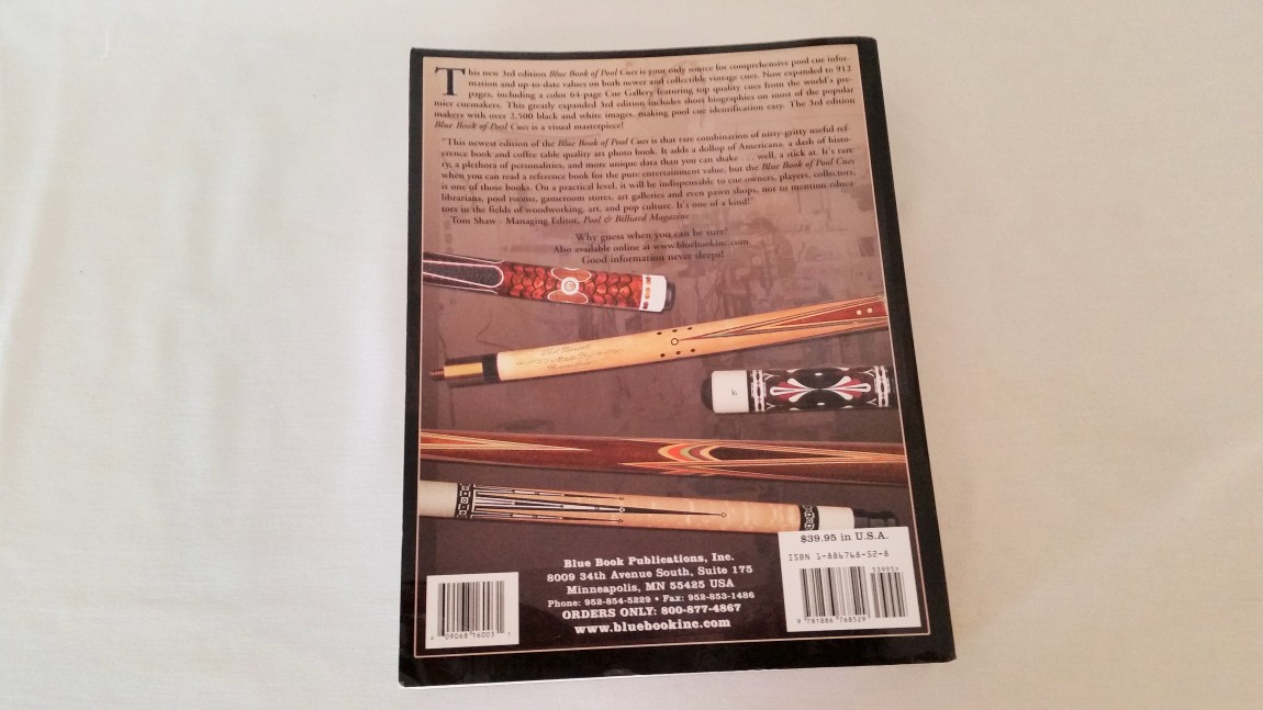 Blue Book of Pool Cues 3rd, Edition for sale